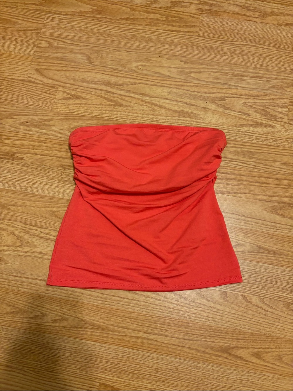 NEVER WORN* Threaded Rose XS Strapless Coral Orange Tube Top - Picture 1 of 5